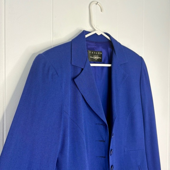 Tailor B. Moss Blazer Dark Blue Women’s Size 4 Made in USA VINTAGE Rayon Wool - Picture 2 of 8